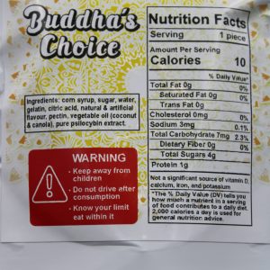 Buddha Boys Psilocybin Infused Gummies back of package