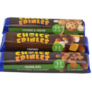 Choice Edibles 1:1 Chocolate bars 100mg